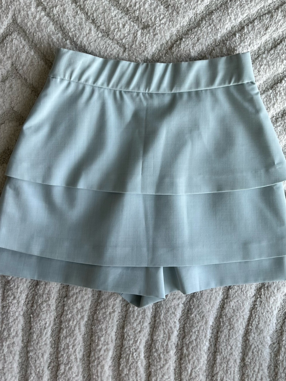Maje Layered Light Blue Tailored Skort